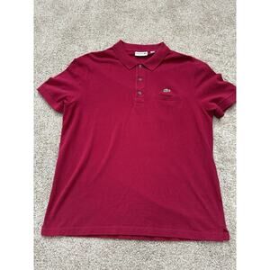 Lacoste Polo Men’s Extra Large 6 Red Short Sleeve Shirt Pocket Outdoor Preppy